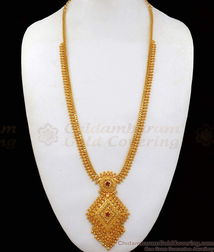 Big Dollar Type Kerala Gold Haaram Design For Bridal Collection HR1974 Big Dollar Type Kerala Gold Haaram Design For Bridal Collection HR1974