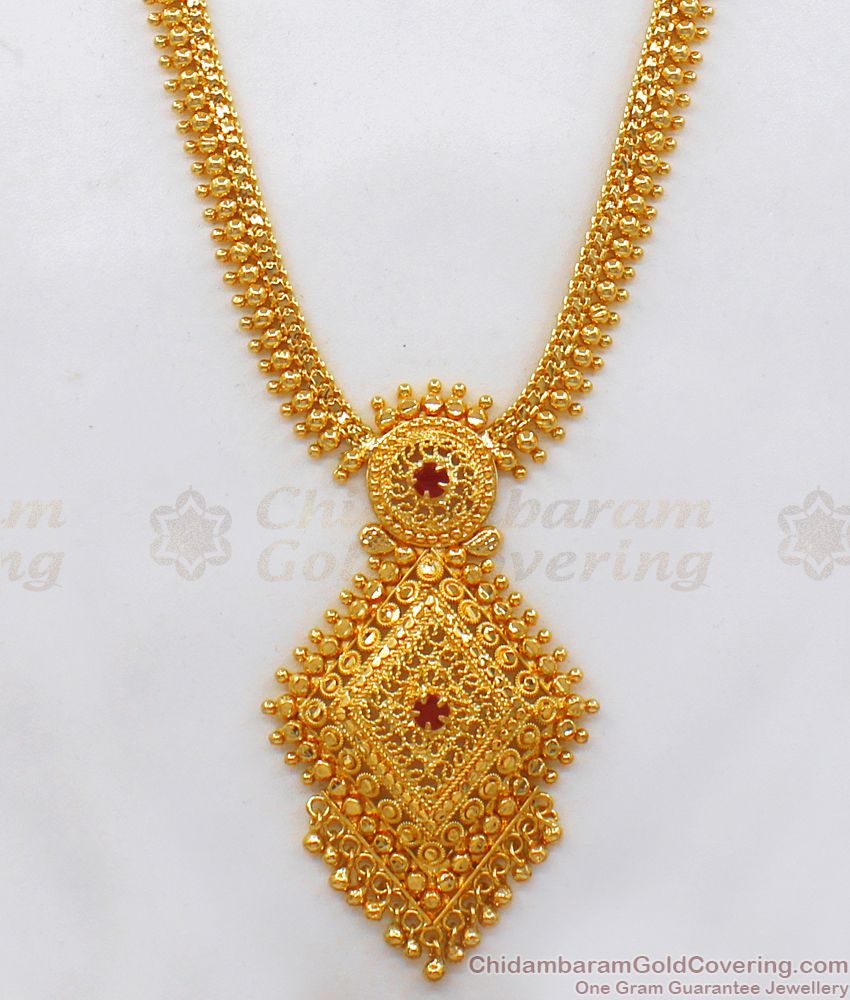 Big Dollar Type Kerala Gold Haaram Design For Bridal Collection HR1974 Big Dollar Type Kerala Gold Haaram Design For Bridal Collection HR1974