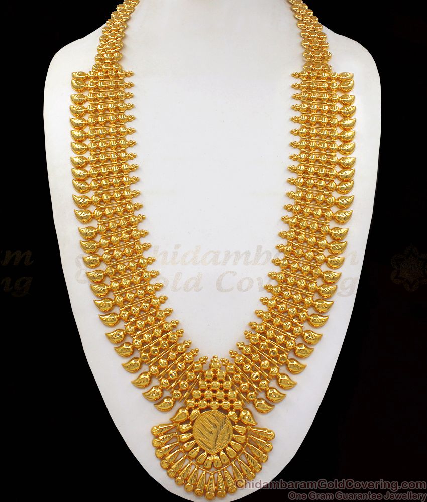 Traditional Kerala Design Long Gold Haram Wedding Collections HR1994
