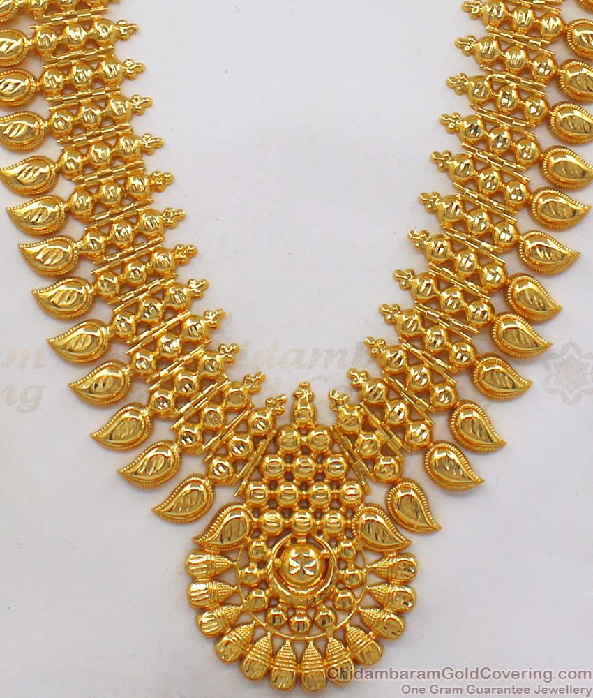 Fast Moving Kerala Design Gold Haram For Bridal Wear HR1996