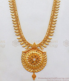 Traditional White Stone Gold Plated Haram For Marriage HR2004 Traditional White Stone Gold Plated Haram For Marriage HR2004