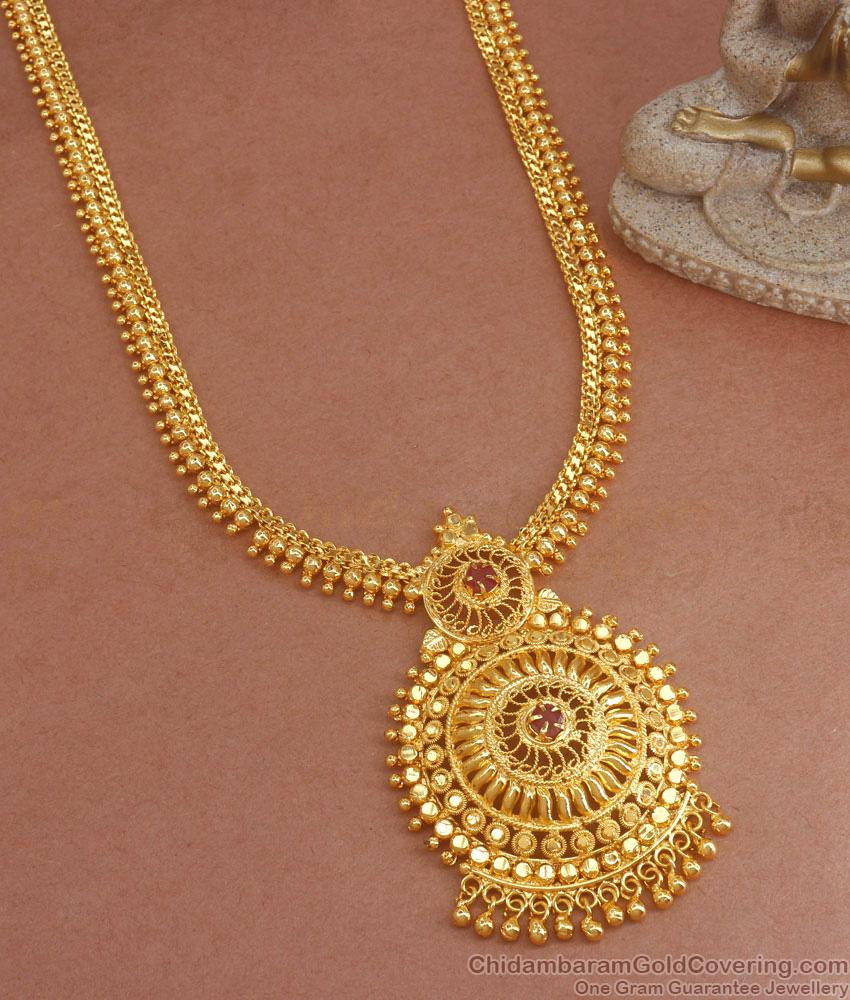 High Quality Gold Plated Haram Gold Beads Design Kerala Bridal Jewelry HR2015