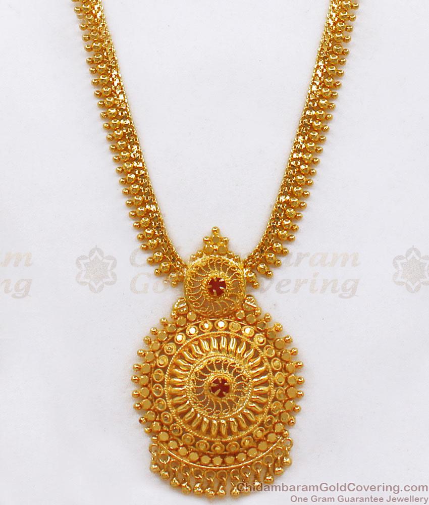 High Quality Gold Plated Haram Gold Beads Design Kerala Bridal Jewelry HR2015