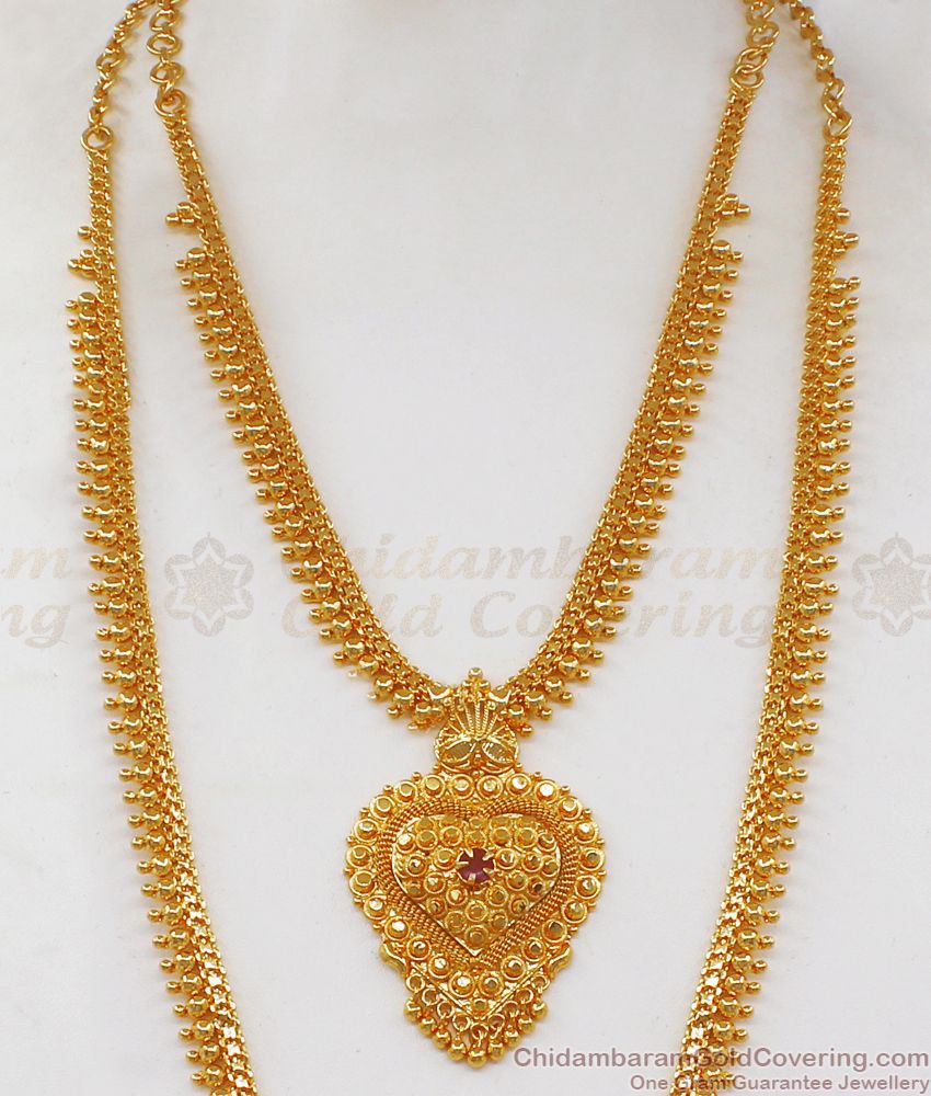 Heart Dollar Design Gold Haram Necklace Combo Collections HR2028