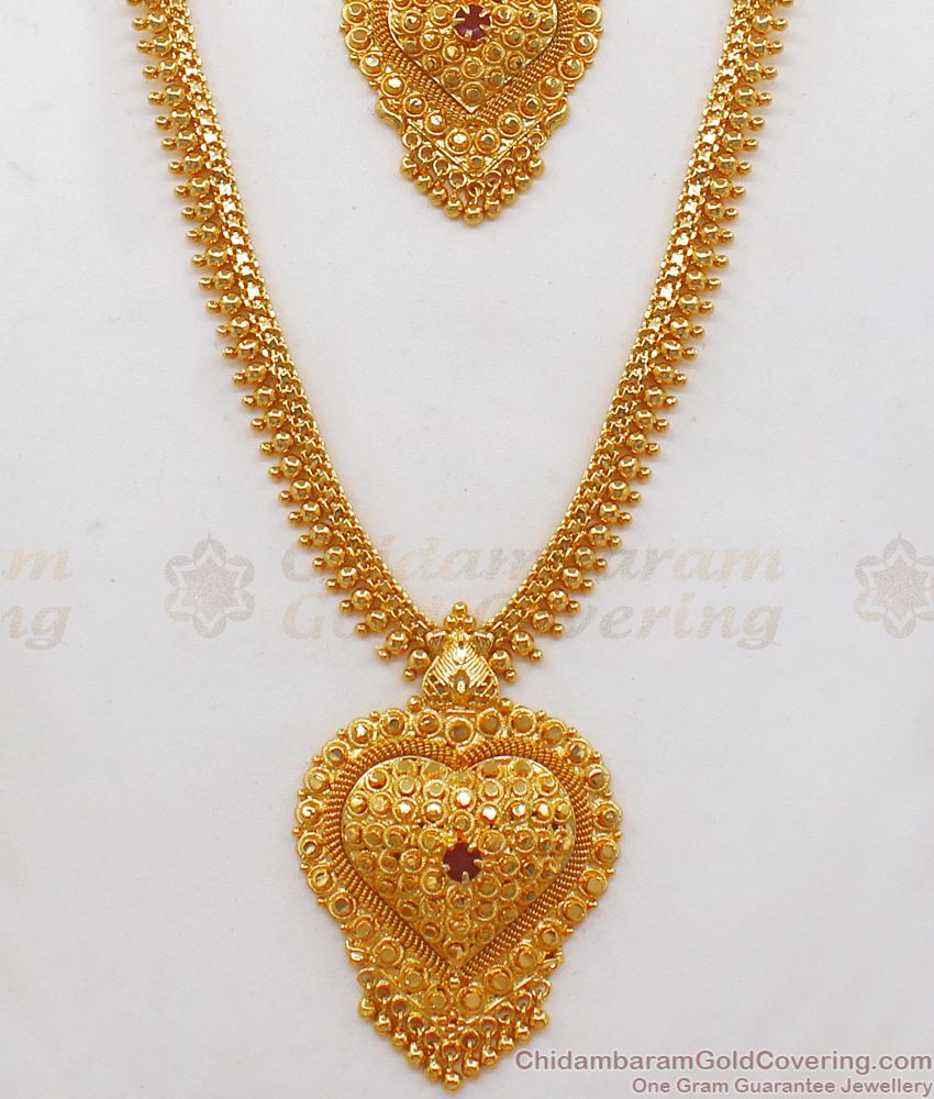 Heart Dollar Design Gold Haram Necklace Combo Collections HR2028