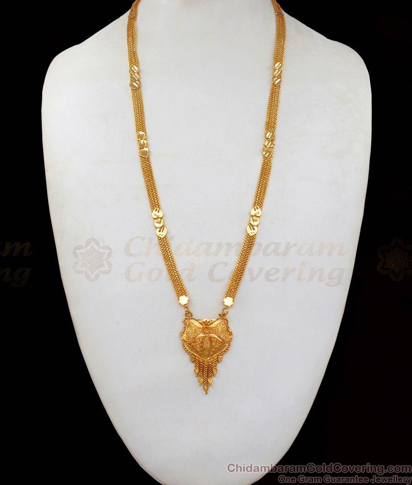 Plain Gold Mangalsutra Heart Design Haram Shop Online HR2047