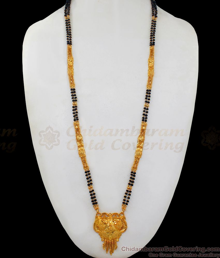 Latest Gold Dollar Black Beads Mangalsutra Collections Daily Use HR2051