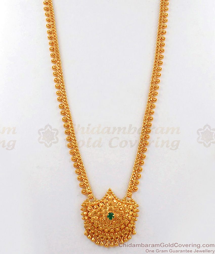 Light Weight Emerald Stone One Gram Gold Haram Designs HR2066