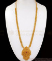 Single Ruby Stone One Gram Gold Long Haram Party Wear HR2070