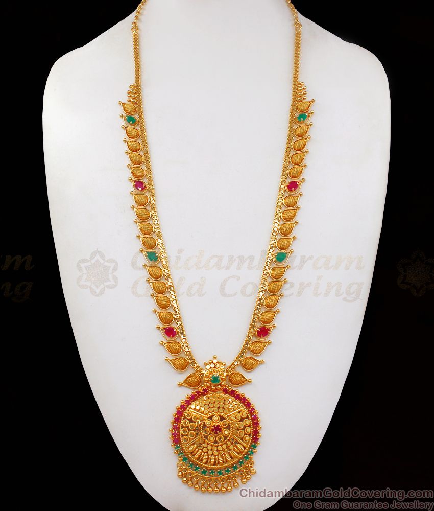 Big Dollar Ruby Emerald Stone Gold Long Haram Designs HR2086