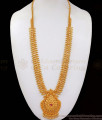 Mullaipoo Pattern Dollar Ruby Stone Long Gold Haram Designs HR2090