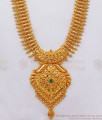 New Design One Gram Gold Long Haram With Emerald Stone HR2095