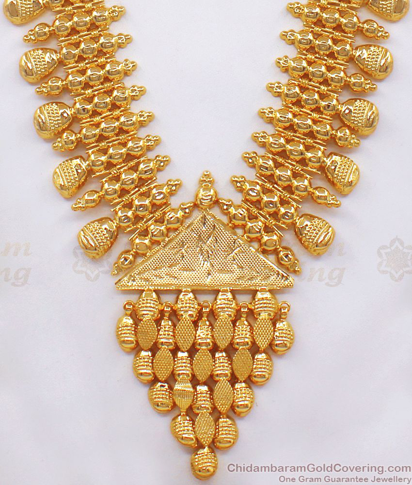 Kerala Model Gold Long Haram Bridal Wear Shop Online HR2096