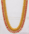 Ruby Stone Mullai Model Long Gold Haram Fancy Collections HR2098