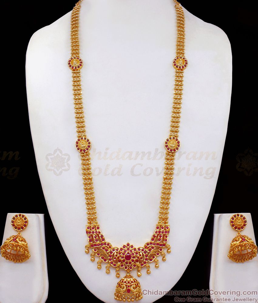 Latest Collections Bridal Haram Design Ruby Stone Jewelry HR2105