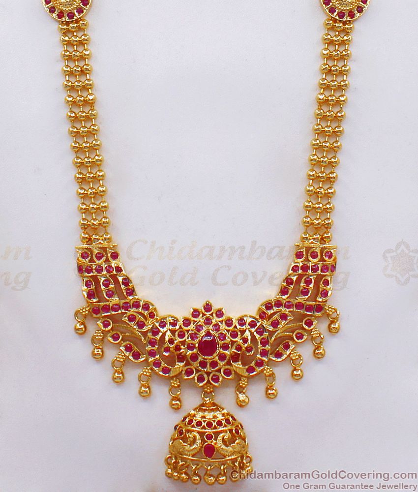 Latest Collections Bridal Haram Design Ruby Stone Jewelry HR2105