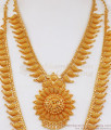 Net Pattern One Gram Gold Bridal Wear Haram Necklace Combo HR2117