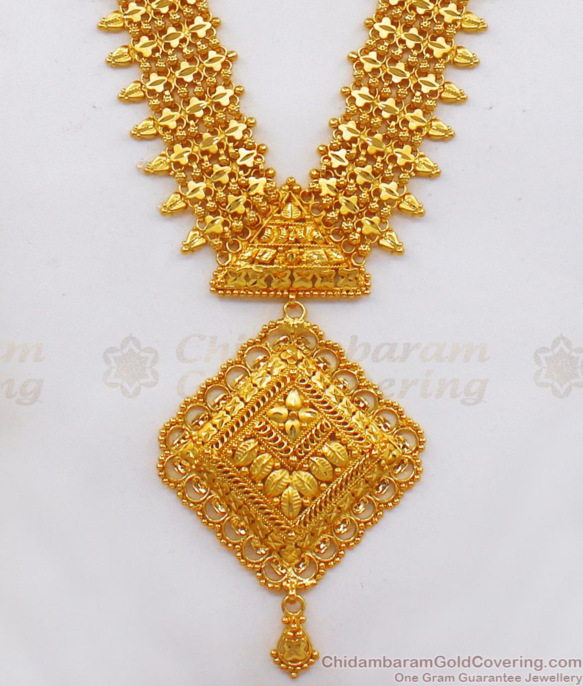 Grand Bridal Wear Gold Forming Haram Earrings Set HR2120