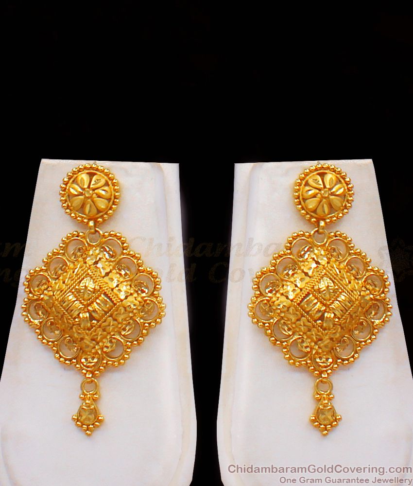 Grand Bridal Wear Gold Forming Haram Earrings Set HR2120