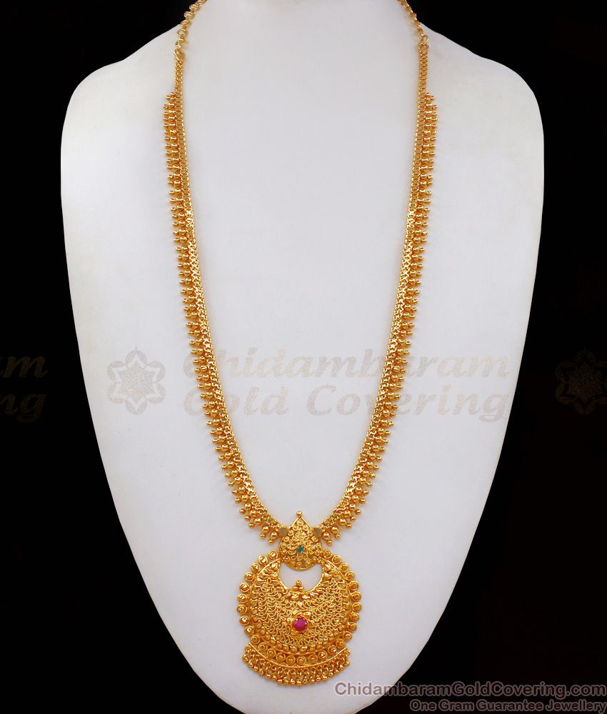 Chandbali Dollar Gold Haram Designs For Bridal Wear HR2127