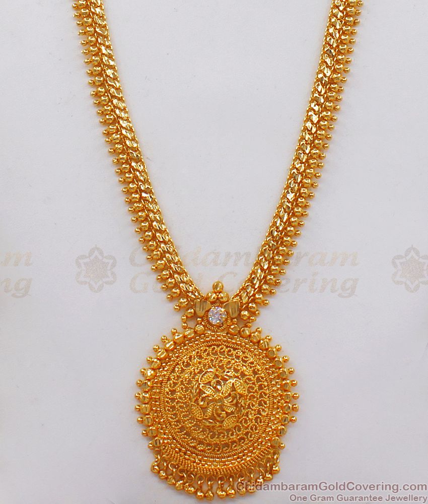 One Gram Gold Haram With Single White Stone Jewelry HR2128
