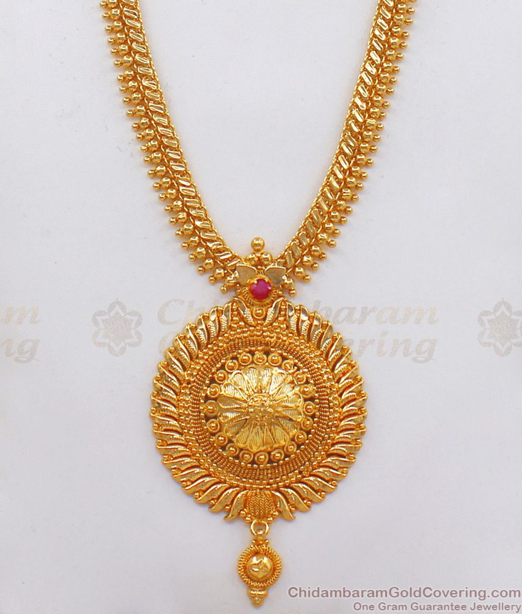 Ruby Hr Net Rimbun Net Pattern One Gram Gold Haram Designs Ruby Stone HR2133