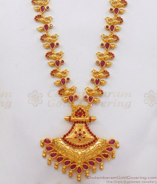 Grand Bridal Necklace CZ Stone Gold Haram Peacock Earrings HR2140