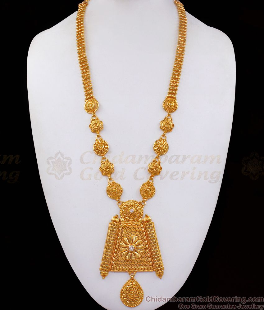 Tawa Design Dollar White Stone Gold Haram Bridal Wear HR2146