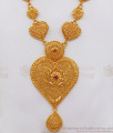 Arabic Finish Heart Design Red Stone Gold Haram Bridal Jewelry HR2147