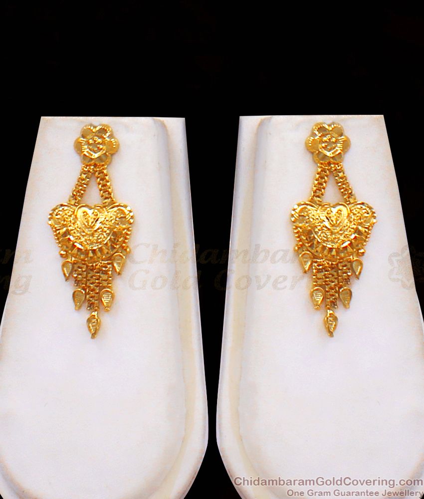 Heart Design Two Gram Gold Haram Earring Combo Forming Design HR2149