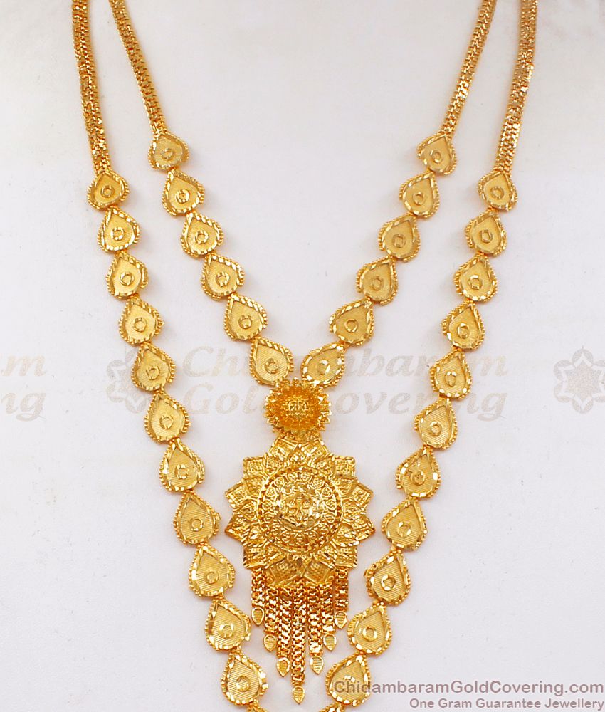 Hanging Pattern Forming Gold Haram Earring Combo HR2157