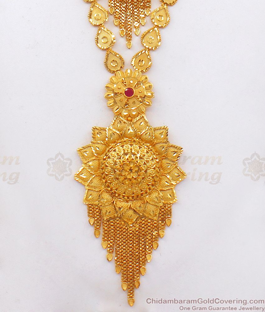 Hanging Pattern Forming Gold Haram Earring Combo HR2157