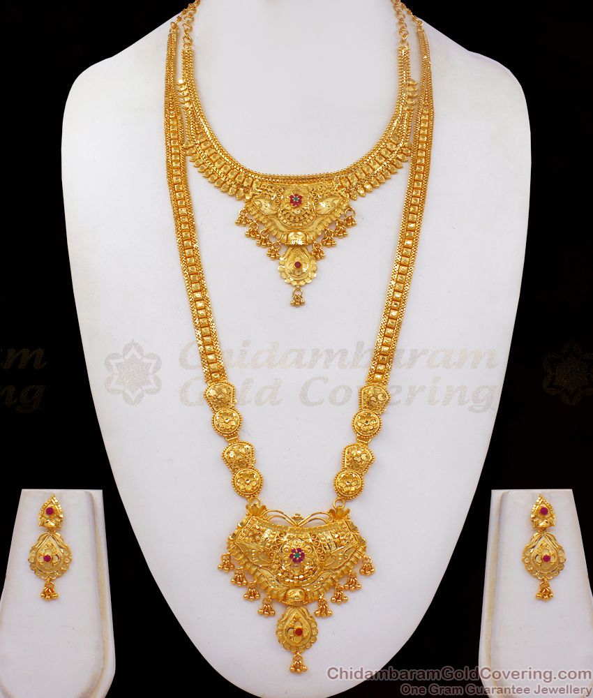 Grand New Collections Forming Gold Haram Earring Combo Shop Online HR2158