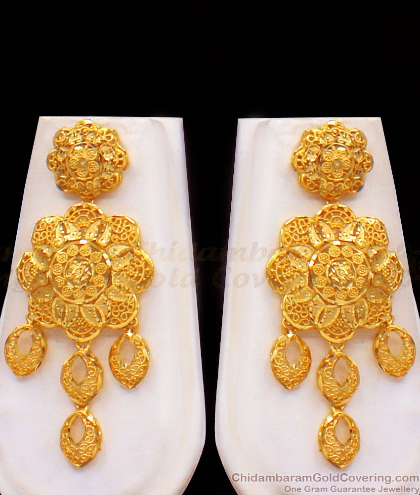 Arabian Design Two Gram Gold Haram Earring Combo Forming Set HR2159