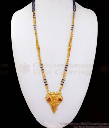 Forming Design Two Line Mangalsutra Black Beaded Bridal Wear HR2164 