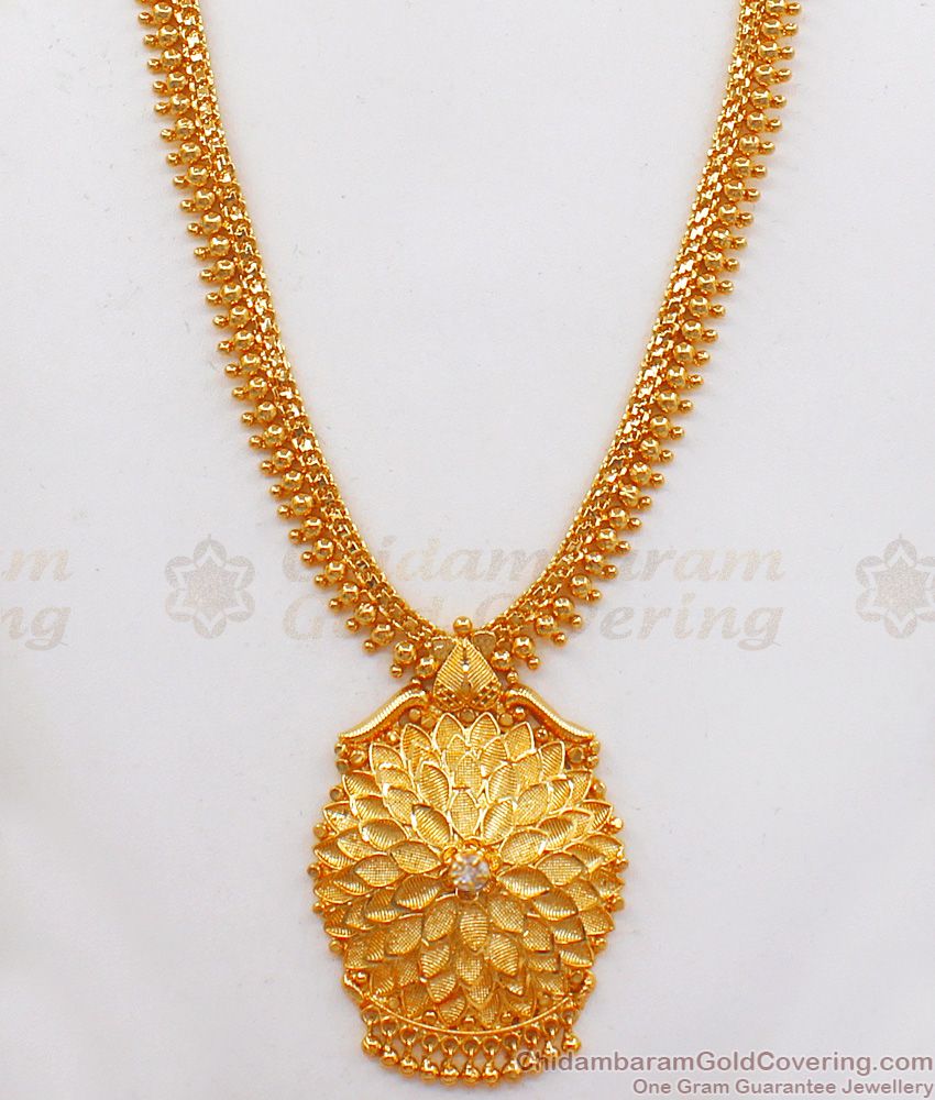 Precious White Gem Lotus Dollar Gold Haram Shop Online HR2177