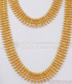Gold Mullaipoo Haram Broad Design Necklace Combo HR2183