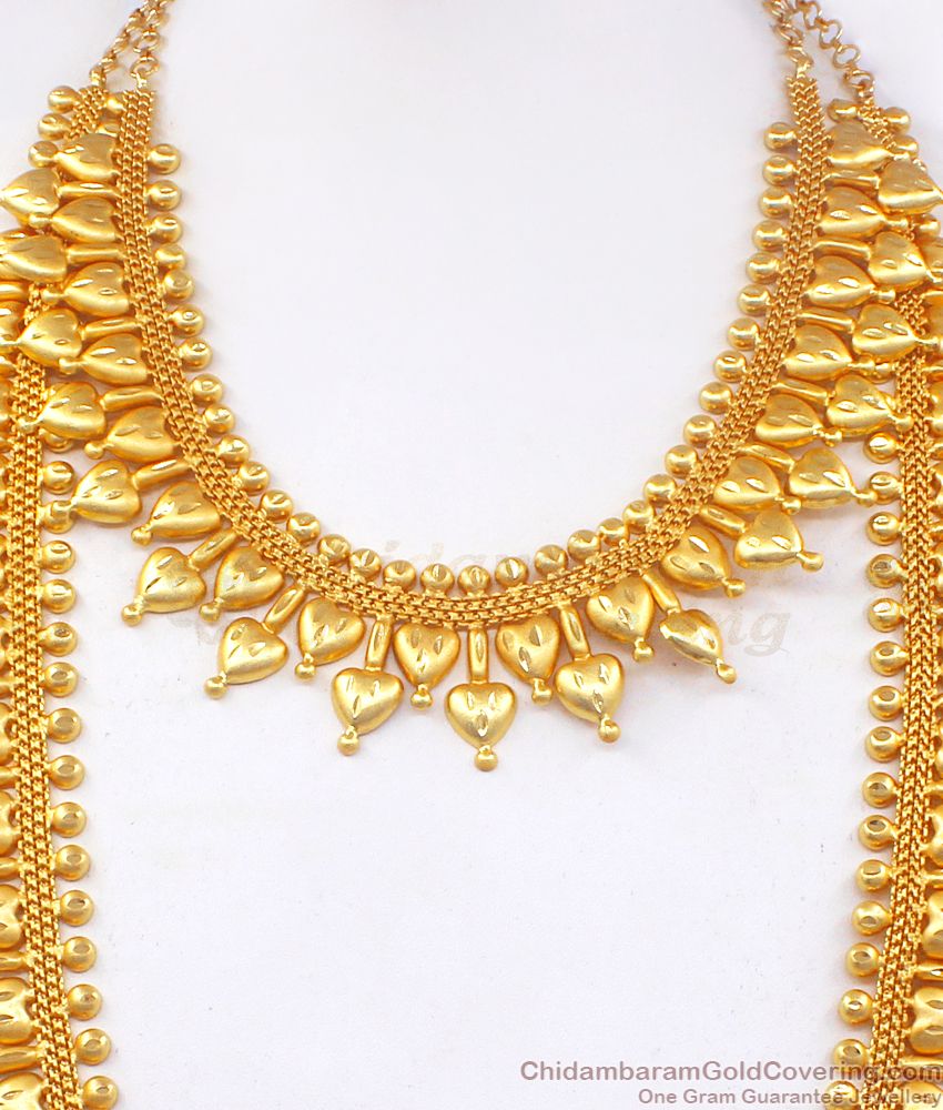 Lovely Big Gold Heart Bridal Wear Haram Necklace Combo HR2192