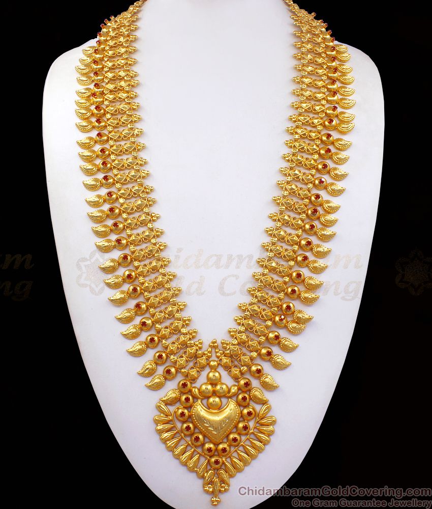 Stunning Ruby Stone One Gram Gold Haram Shop Online HR2197