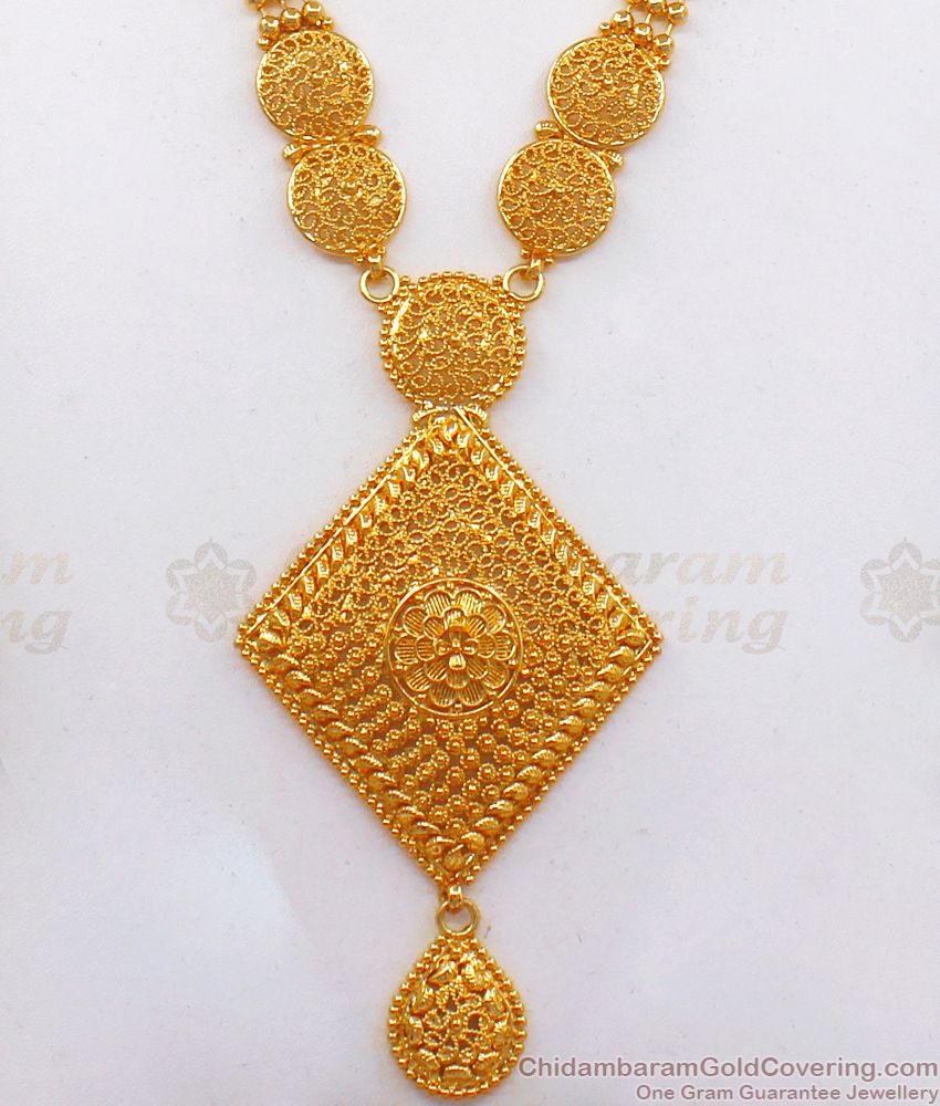 South Indian Style One Gram Gold Haram Bridal Wear HR2202