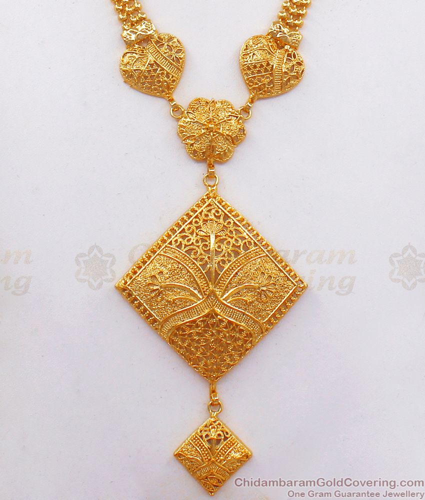30 Inch Long One Gram Gold Haram Arabic Design Bridal Wear HR2218