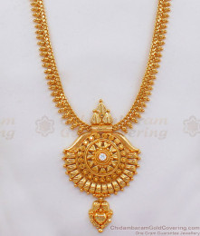 Unique One Gram Gold Diamond Stone Haram Bridal Wear HR2221