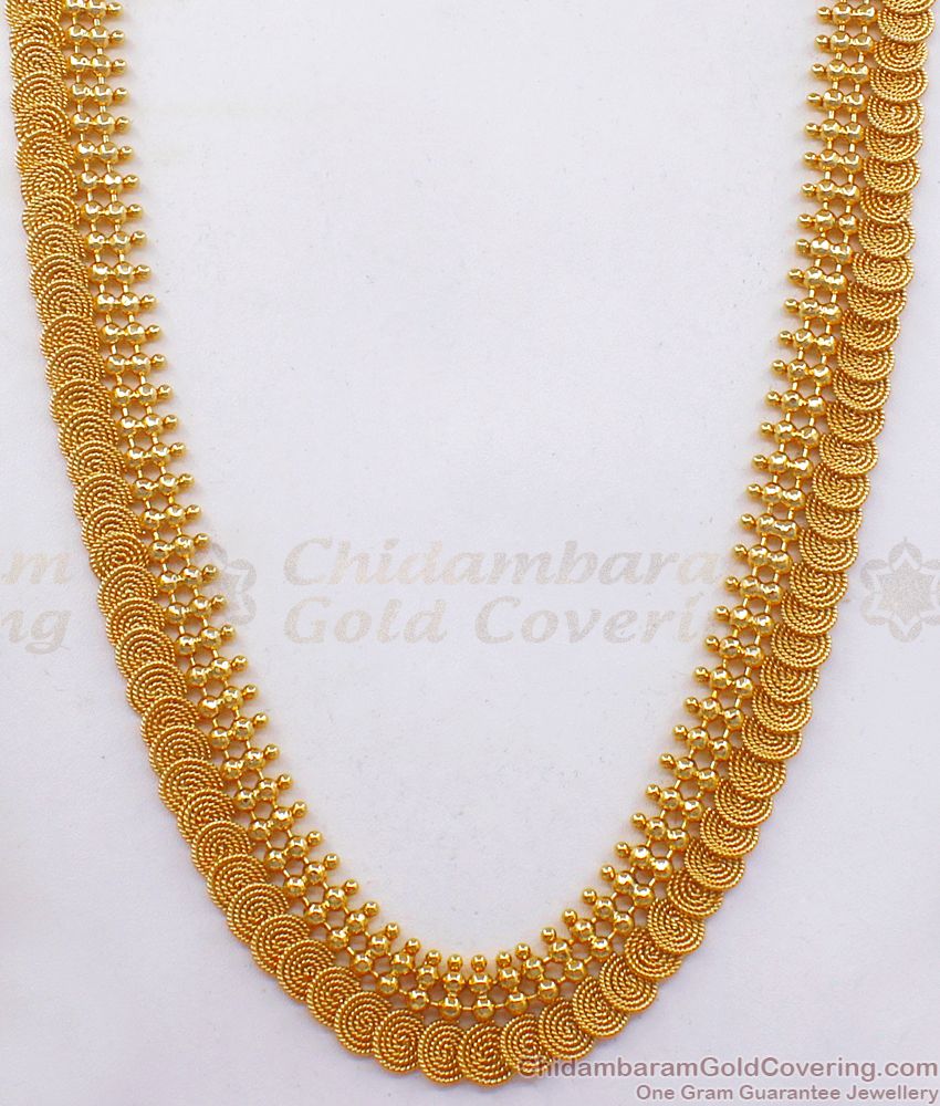 Traditional One Gram Gold Beaded Spiral Kasumalai Haram HR2226