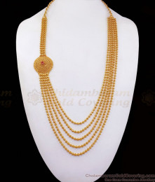 Grand Four layer Bridal Gold Haram Ruby Stone HR2227