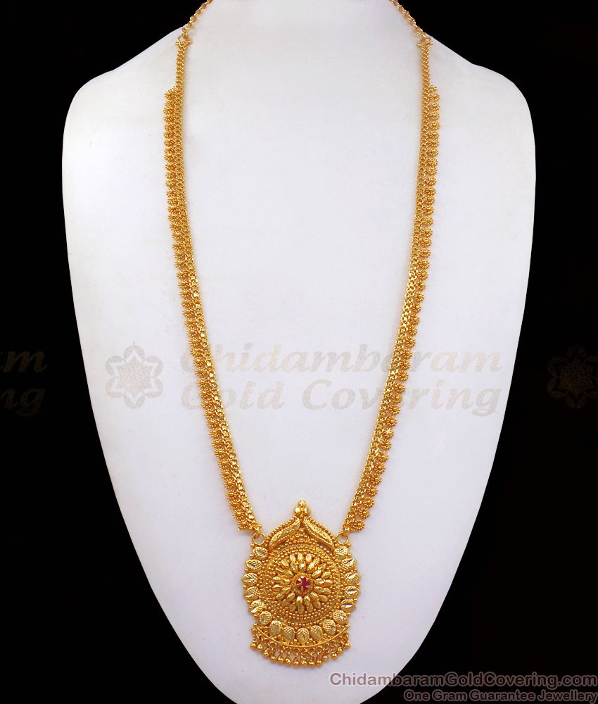 Mini Flower Beads Gold Ruby Stone Haram Bridal Wear HR2230 Mini Flower Beads Gold Ruby Stone Haram Bridal Wear HR2230