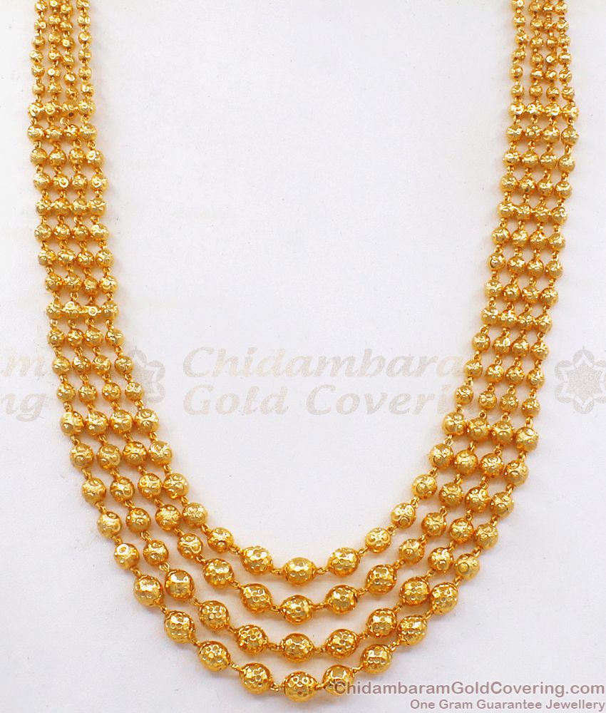 Multiline Gold Beads Short Haram Four Layer Necklace Bridal Wear HR2234