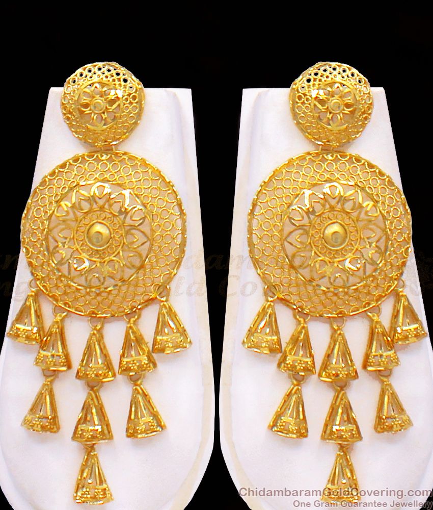 Grand Arabic Design Two Gram Gold Forming Haaram Dubai Gold Pattern With Earring HR2236
