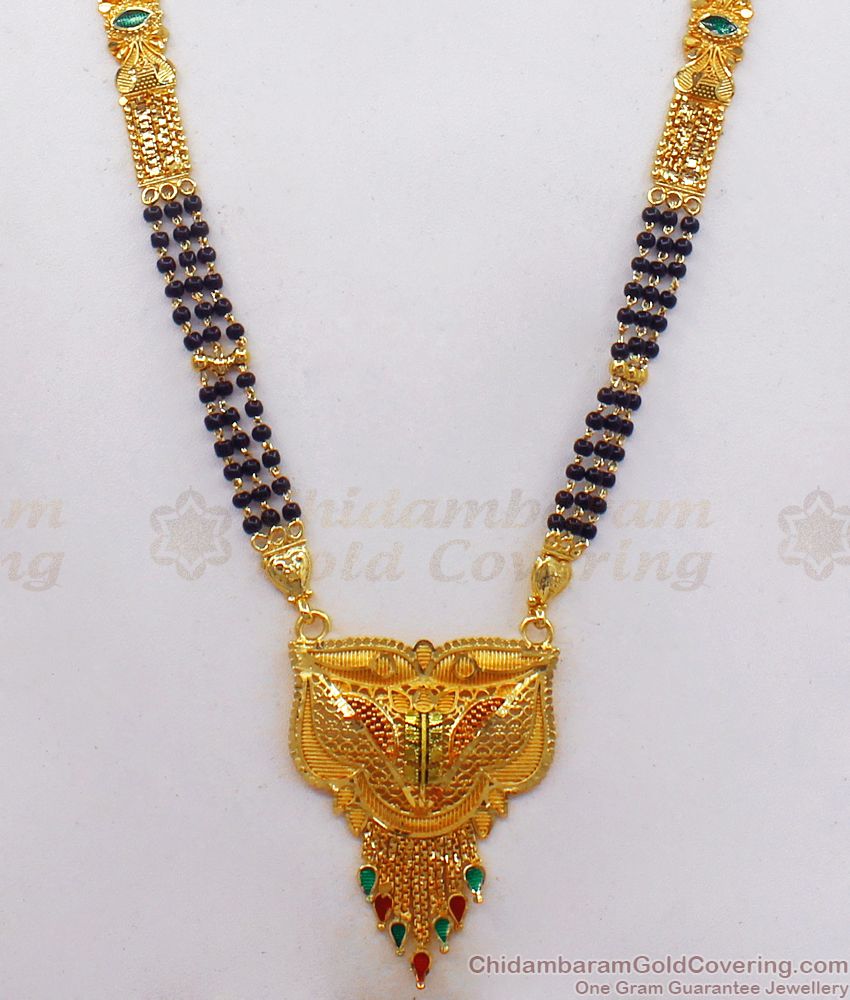 Traditional Forming Enamel Mangalsutra Black Beads Shop Online HR2243