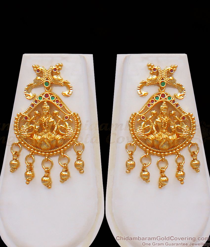 Gorgeous Kemp Stone Gold Covering Haaram With Earring Combo HR2244