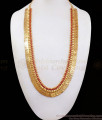 24K Pure Gold Haaram Islamic Kaasu Malai Moon Pirai Design Ruby Stone HR2248